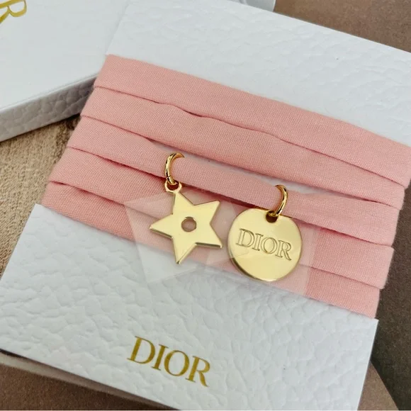 Dior Pink Choker/ Tie-up Charm Bracelet - Picture 2 of 3